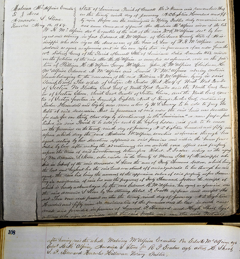 1859 Brokenburn Plantation Deed
